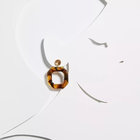 Anthropologie Amelie Octagon Hoop Earrings - Picture 3 of 7